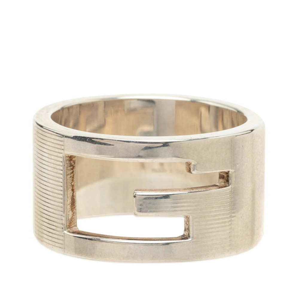 Gucci Cutout G Ring, Size #19, SV925 Silver, Men's GUCCI